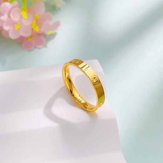 【限时克减150元】足金999 #CNC #固口戒指 5G黄金实心车花米字戒指固口圈戒（面宽约2.9-3.3mm）(BE5GJZ00156)（预售产品下单后不退款不退货不换货不补差价） 商品图2