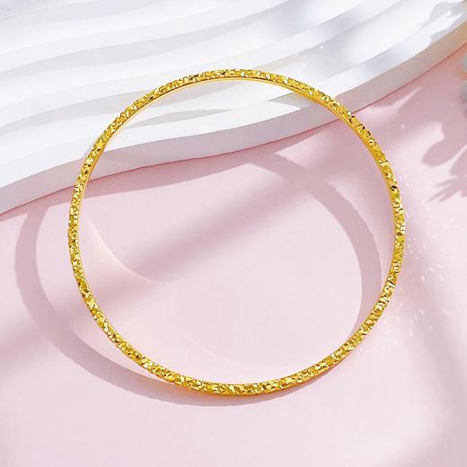 【限时克减150元】足金999.9 #碎碎冰 【精品】实心固口四方手镯碎碎冰手镯满天繁星手镯（面宽约1.9-2.3mm，厚约1.8mm）(AISZ00508-5) 商品图1