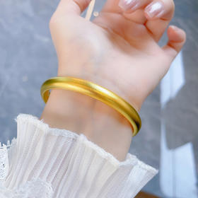 【限时克减150元】足金999.9 #复古风 古法空心固口内心经佛莲泥鳅背手镯（面宽约7.4-7.8mm，厚约5mm）(GFSZW00168-03)