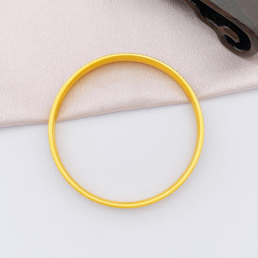 【限时克减150元】足金999.9 古法镂空固口手镯辘珠边交织绳结编织纹手镯（面宽约5.9-6.3mm，厚约2.6mm）(ANWZGFSZ00350)预售产品下单后不退款不退货不换货不补差价 商品图1