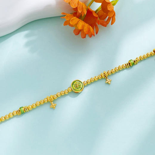 【限时克减150元】足金999  #CNC 【精品】5G黄金空心春绿玑镂工艺如意纹圆盘转运金珠金圈调节手链（内里为金链）(AU5GSL00026)（预售产品下单后不退款不退货不换货不补差价） 商品图2