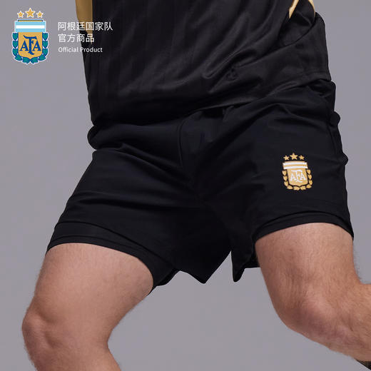 【官方正版】阿根廷国家队 | 夏季黑色假两件运动短裤速干防晒 商品图2