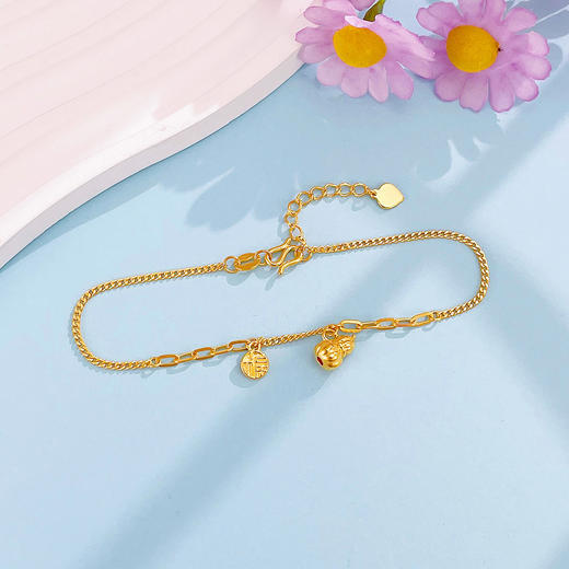 【限时克减150元】足金999 #葫芦 5G黄金福禄福字葫芦吊饰调节手链(AG5GSL00185)（预售产品下单后不退款不退货不换货不补差价）（预售产品下单后不退款不退货不换货不补差价） 商品图1