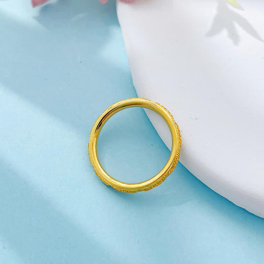 【限时克减150元】足金999 #CNC 5G黄金空心固口戒指磨砂仿钻女戒(BE5GJZ00220)预售产品下单后不退款不退货不换货不补差价 商品图3