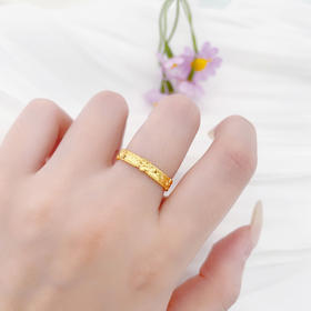 【限时克减150元】足金999 #浪漫花卉 #碎碎冰 【精品】黄金实心高光碎碎冰繁华似锦樱花时尚固口戒指(AUQJZ00114)（预售产品下单后不退款不退货不换货不补差价