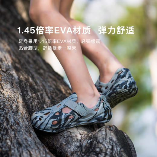 【30-38码】小蓝羊25夏季亲子鞋透气沙滩鞋涉水洞洞鞋迷彩凉鞋-小船长迷彩洞洞鞋，海边踩水必备 商品图2