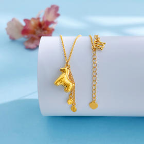 【限时克减150元】足金999 #卡通 5G黄金镂空新年战马招财纳福铜钱图案流苏马上有钱童趣木马调节套链(AG5GTL00522)（预售产品下单后不退款不退货不换货不补差价）