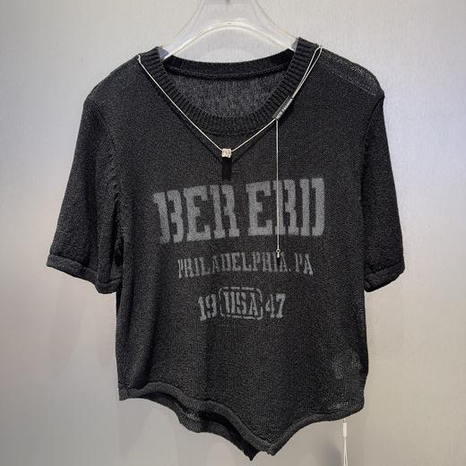 NC圆领字母图案不规则下摆短袖毛衫50308夏季020592012258 商品图3