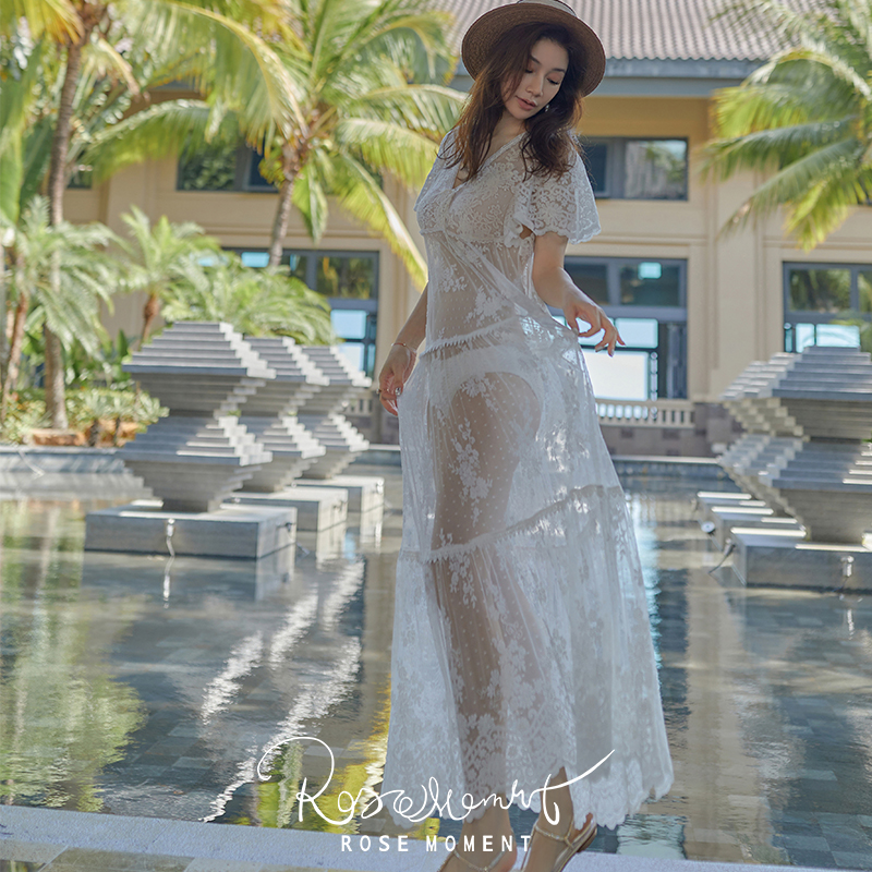 蕾丝性感长款沙滩裙度假必备仙女裙 S221020