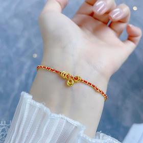 【限时克减150元】足金999 #幻彩星辰 #小红书 #小胖福 古法实心福气多多小胖福吊饰碎金子盘缠转运红绳穿插至简编织调节手链(AKGFSL00194)(预售产品下单后不退款不退货不换货不补差价))