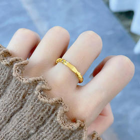 【限时克减150元】足金999.9 #蛇年新品 【精品】空心几何蛇骨戒指固口圈戒蛇戒(AIJZ00156)（预售产品下单后不退款不退货不换货不补差