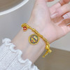 【限时克减150元】足金999 #盘缠 #低温珐琅  古法扎基拉姆畚箕称心如意平安牌流苏金银满屋碎碎金调节手链(AEQGFSL00241)（预售产品下单后不退款不退货不换货不补差价 商品缩略图0