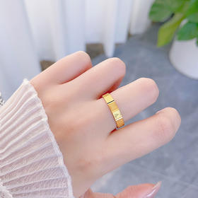 【限时克减150元】足金999 #固口戒指 #小红书 5G黄金空心爆款麻将戒指固口圈戒(AG5GJZ00351)预售产品下单后不退款不退货不换货不补差价