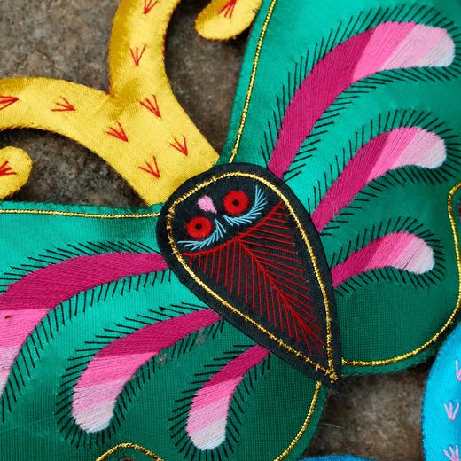 西秦刺绣蝴蝶挂件 非遗手工制作 居家布艺挂件装饰 商品图6