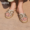 Safiya/索菲娅2025民族风沙滩度假外穿圆头休闲百搭平底拖鞋SFD2110354 商品缩略图2