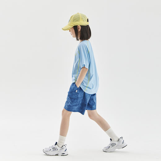 【代发】女童针织运动短裤 cicochild夏季款中大童印染休闲五分裤深蓝/粉紫 商品图4