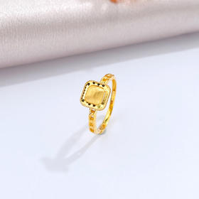 【限时克减150元】足金999 #小方糖 5G黄金活口小方糖戒指拉丝鱼鳞方形女戒(AG5GJZ00225)预售产品下单后不退款不退货不换货不补差价