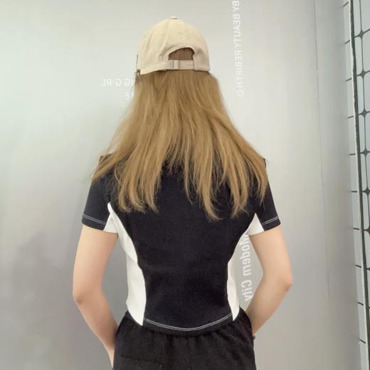 NC翻领美式撞色短袖T恤50317（黑）夏季252140070321 商品图1