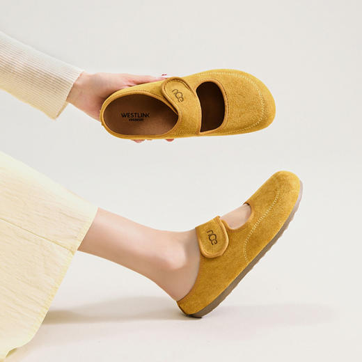 【限时秒杀】西遇玛丽珍勃肯鞋女新款春夏丑萌圆头穆勒鞋平底包头半拖鞋V0556520 商品图1