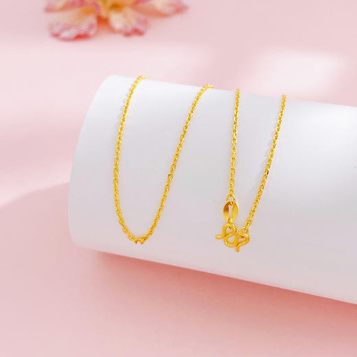 【限时克减150元】足金999 5G黄金不可调节长车十字链机织项链（面宽约1.1-1.5mm）(BJ5GXL00013-1)（预售产品下单后不退款不退货不换货不补差价） 商品图0