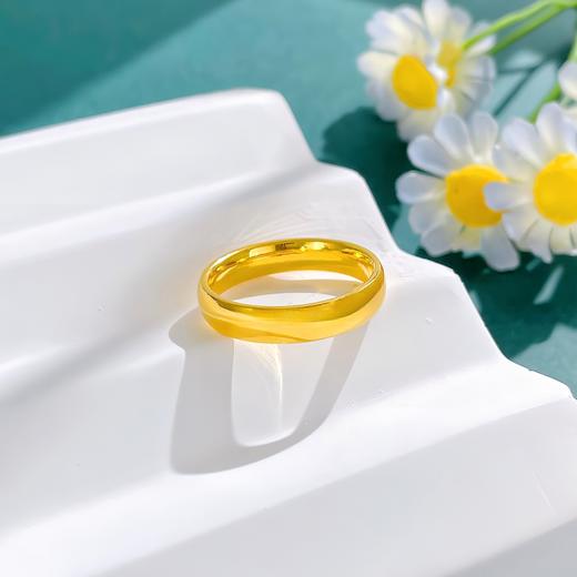 【限时克减150元】足金999.9 【精品】空心固口戒指亮面光面素圈戒指条戒（面宽约3.9-4.3mm）(AIJZ00141-2)（预售产品下单后不退款不退货不换货不补差价 商品图2