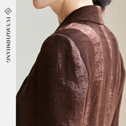 FUYAO扶摇 老钱风西装阔腿裤套装女2025夏季新款醋酸提花国风西服 商品图2