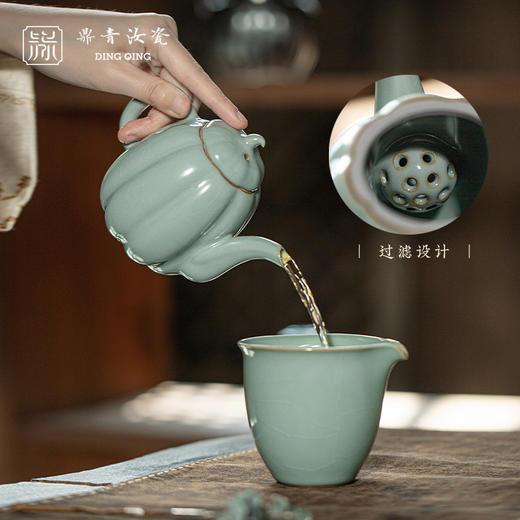 问鼎鼎青系列瓜棱壶 商品图3