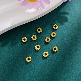 【限时克减150元】足金999 （无成色字印）古法实心车轮隔片手串配件Diy手串配件/10件(AKGFSC00636)预售产品下单后不退款不退货不换货不补差价