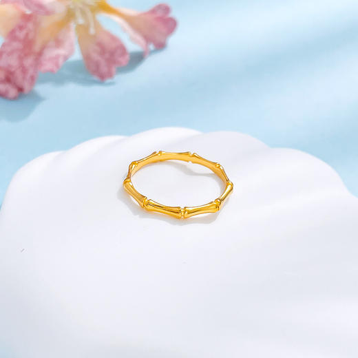 【限时克减150元】足金999.9 【精品】实心固口戒指节节高升竹节固口圈戒(JZ00946)（预售产品下单后不退款不退货不换货不补差价（预售产品下单后不退款不退货不换货不补差价 商品图2