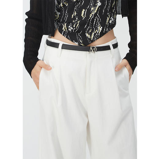 NEELLY纳俪商场同款夏季新款莱赛尔高腰直筒裤女气质百搭休闲裤N25044H04401 商品图2