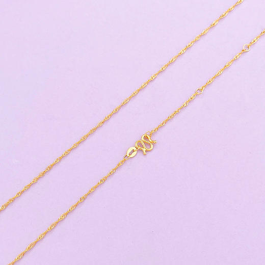 【限时克减150元】足金999 5G黄金17-18寸调节水波纹项链(AG5GXL00020-4)（预售产品下单后不退款不退货不换货不补差价）（预售产品下单后不退款不退货不换货不补差价） 商品图1