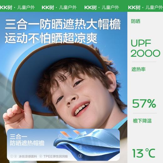 KK树儿童防晒帽防紫外线男童女孩运动空顶遮阳帽宝宝亲子夏季新款轻呼吸运动空顶帽 商品图4