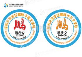 定制深圳市宝安区鹏晖中英文学校包边校徽定做礼服布标缝制包邮51