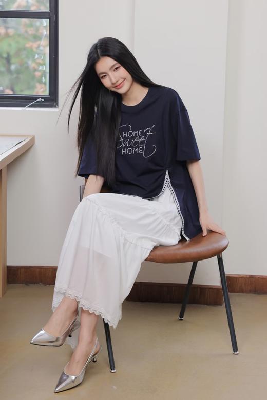 章那汀 中长款设计感开衩T恤5A21T58270/451897预售 商品图1