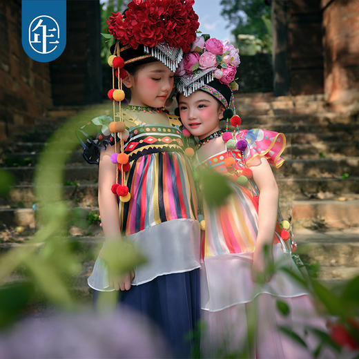 【年衣】2025夏季新款儿童汉服民族服饰国风青罗朵朵民族连衣裙（预售5.27发货） 商品图1