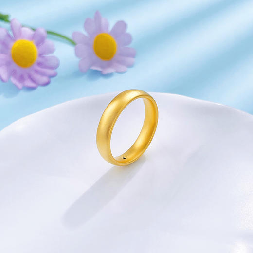 【限时克减150元】足金 3D硬金空心固口素圈戒指圈戒（面宽约4.1-4.5mm）(AR3DJZ00019)（预售产品下单后不退款不退货不换货不补差价 商品图1