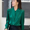 洛诗琳45321春夏新款设计感绑带式纯色真丝领结衬衫女22255 商品缩略图1