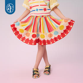 【年衣】女童半身裙2025夏季新款儿童国风马面裙子短款青罗朵朵短裙