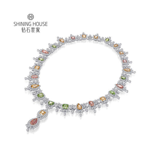 【豪华彩钻项链】钻石世家18K金钻石项链 天空之境 豪华彩钻套链  高级设计珠宝系列 商品图1