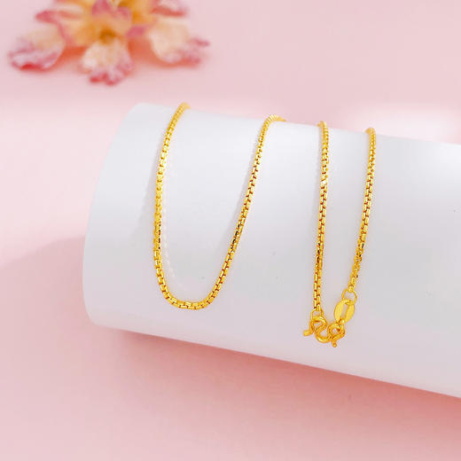 【限时克减150元】足金999 5G黄金不可调节直刀长盛链机织项链（面宽约1.2-1.6mm）(BJ5GXL00021)（预售产品下单后不退款不退货不换货不补差价） 商品图0