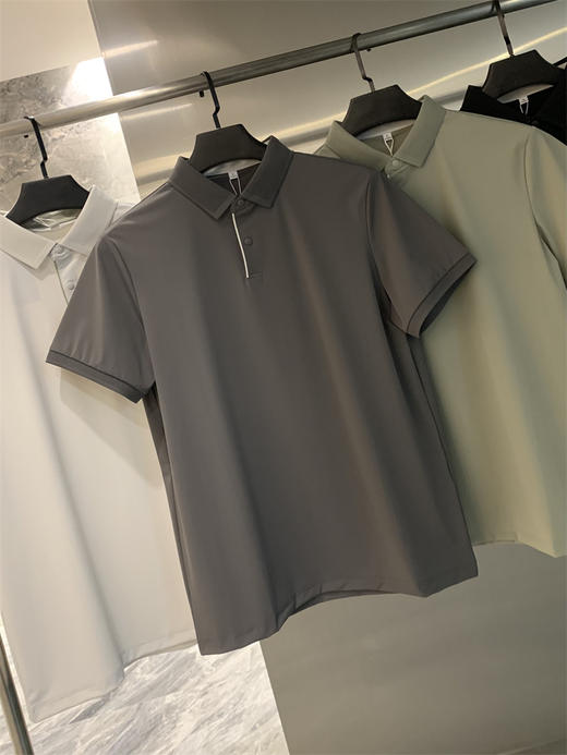 冷感速干科技！2025速干夏季吸湿排汗自带凉感净色短袖POLO衫男款 商品图6