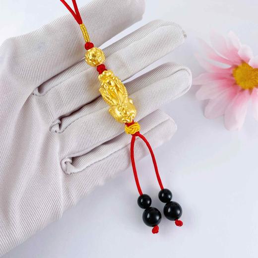 【限时克减150元】足金 3D硬金挂绳空心铜钱造型转运珠貔貅玛瑙流苏手机挂件钥匙扣(AA3DGJ00002)（预售产品下单后不退款不退货不换货不补差（预售产品下单后不退款不退货不换货不补差 商品图3