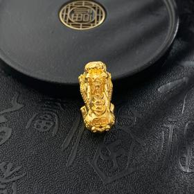 【限时7.5折】【定价黄金】足金999 #超轻 古法空心元宝招财纳福貔貅手串配件Diy吊坠手串配件(YQGFSC00190)预售产品下单后不退款不退货不换货不补差价