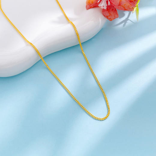 【限时克减150元】足金999 5G黄金实心龙骨链不可调节项链（面宽约1.1-1.5mm）(BJ5GXL00053-2)（预售产品下单后不退款不退货不换货不补差价） 商品图1