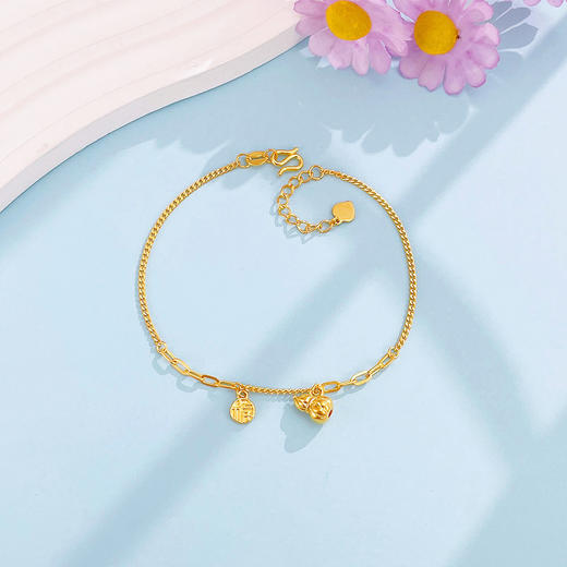 【限时克减150元】足金999 #葫芦 5G黄金福禄福字葫芦吊饰调节手链(AG5GSL00185)（预售产品下单后不退款不退货不换货不补差价）（预售产品下单后不退款不退货不换货不补差价） 商品图0