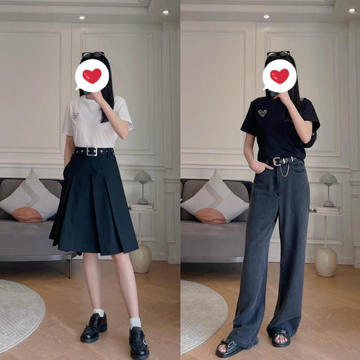 MC家亚克力水钻爱心刺绣标精梳棉T柜上900＋ 商品图6