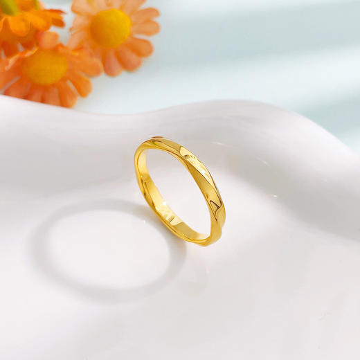 【限时克减150元】足金999 【精品】黄金实心高光莫比乌斯环固口圈戒戒指(AUQJZ00119)预售产品下单后不退款不退货不换货不补差价 商品图2