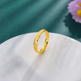 【限时克减150元】足金 【精品】无氰5D空心满天星磨砂面戒指圈戒（面宽约2.8-3.2mm）(AR5DJZ00075)（预售产品下单后不退款不退货不换货不补差价