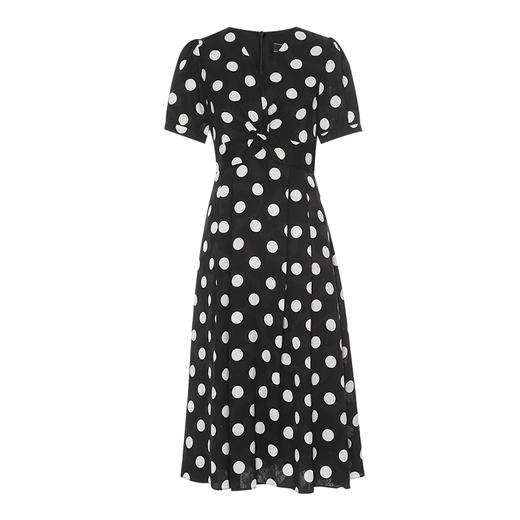 EITIE爱特爱时尚撞色波点收腰气质V领长裙显瘦连衣裙2025夏季新款B2507626 商品图5