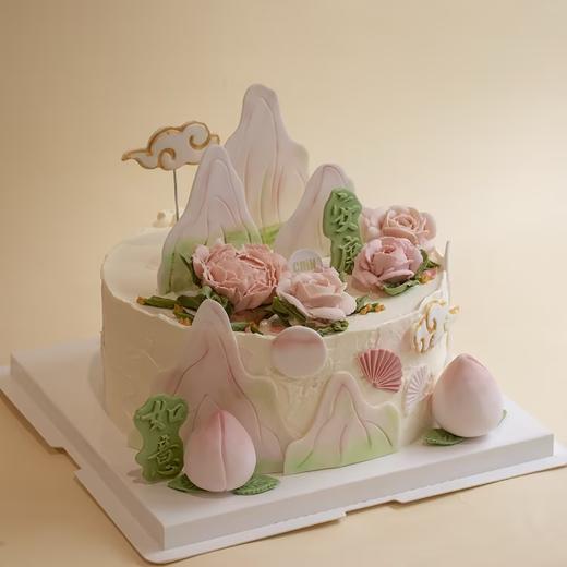 新中式粉色系寿桃蛋糕 商品图1